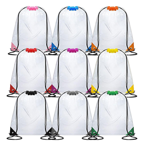 Wholesale Custom Printed Logo Clear Drawstring <b>Bag</b> Waterproof Pvc <b>String</b> <b>Bag</b> Sports Gym Transparent Drawstring Backpacks - Product Image 2