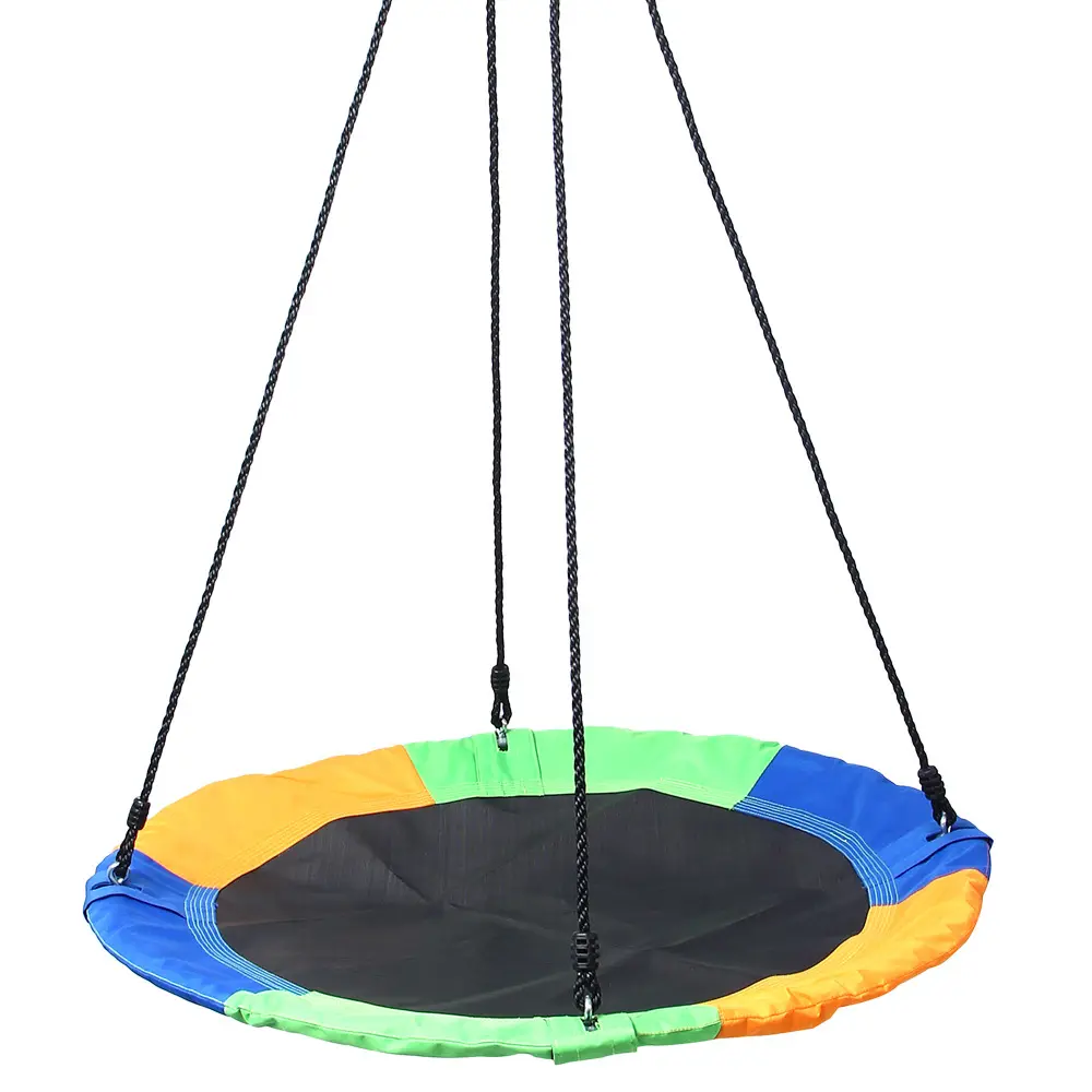 Outdoor Round Kids Tree Hanging Swing Hammock Outdoor Swing Canvas Saucer Swing for Adults & Children