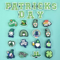 30 pièces/ensemble St Patricks Day PVC trèfle à quatre feuilles breloques de chaussures porte-bonheur décorations de chaussures accessoires ours broches sabot jean