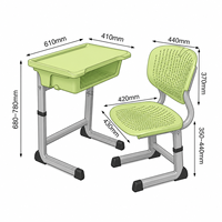 Meubles d'école pour enfants de haute qualité, réglables en hauteur, bureau et chaise, ensemble de bureau et de chaise d'étude en ABS pour enfants