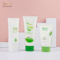 Tube souple personnalisé D40 60ml-100ml blanc écologique en PCR pour emballage de lotion pour les mains et nettoyant visage avec bouchon à clapet