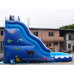 Cầu trượt nước thương mại lượn sóng 17 'với hồ bơi làm bằng 18 oz. Bạt PVC từ nhà sản xuất bơm hơi Quảng Châu - Product Image 4