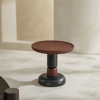 Table basse en bois massif de style français du milieu du siècle, écologique et durable, ensemble de tables à thé rondes irrégulières, mobilier de maison