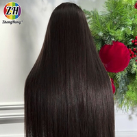 Perruque 100% Cheveux Humains Naturels Non Traités, Lisses et Vierges, Origine Vietnamienne, Sans Colle, Dentelle HD Complète, Perruque Frontale en Dentelle