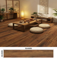 Carrelage de sol en bois grainé imperméable et résistant à l'usure, plus épais, pour la maison, le salon, papiers peints autocollants à coller