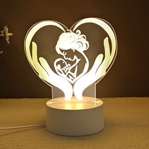 Cadeaux <span class=keywords><strong>pour</strong></span> la fête des mères, <span class=keywords><strong>anniversaire</strong></span>, Thanksgiving, <span class=keywords><strong>pour</strong></span> <span class=keywords><strong>maman</strong></span>. Lampes de nuit LED 3D contemporaines en ABS personnalisées <span class=keywords><strong>pour</strong></span> la décoration de la maison et de la chambre - Product Image 3