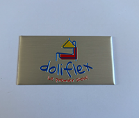 Plaque de nom personnalisée en aluminium brossé argenté, étiquette adhésive en relief pour meubles d'extérieur