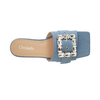 ODM OEM Nouveaux Styles Usine Personnalisée Aopiya Sandales Plates en Cuir PU Personnalisées pour Femmes avec Diamants
