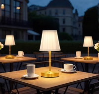 Lampe de table en métal sans fil portable, alimentée par batterie, lampe de lecture en tissu, lampe de bureau à intensité variable, salle à manger, chevet
