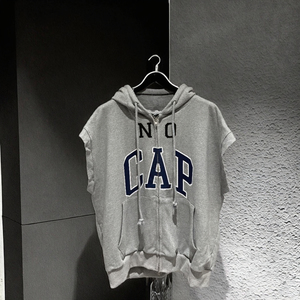 Sudadera con Capucha sin Mangas Grailz Project, 100% Algodón, Gruesa, Ecológica, con Letras, Estilo Hip Hop Urbano, Forrada, para Hombre - Product Image 1