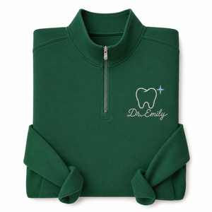 Sweat-shirt d'hiver personnalisé à col montant et fermeture éclair, broderie nom personnalisé DDS DMD Dentiste Hygiéniste Dentaire RDH, cadeau de remise de diplôme - Product Image 2