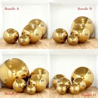 Boule miroir gonflable dorée, sphère réfléchissante géante de luxe, ballon brillant métallique, boule disco pour la décoration de mariage et d'hôtel