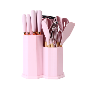 Juego de utensilios de cocina de silicona suave, utensilios de cocina con mango de madera, 19 unidades - Product Image 4