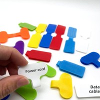 Étiquettes d'identification en nylon coloré pour câbles, avec bande auto-agrippante, inscriptibles, pour câbles d'écouteurs domestiques – Stock direct usine