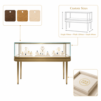 Vitrine à bijoux en verre biseauté rectangulaire avec éclairage LED, écologique, couleur personnalisable pour les magasins de détail de luxe, vente en gros