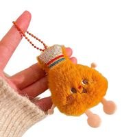 Porte-clés en peluche douce Kawaii, thème alimentaire de dessin animé, avec logo personnalisable, décorations Biscuit, Capybara, Burger, Pain au beurre, Tomate, Noël