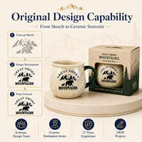Tasse souvenir en céramique du Parc National des Grandes Montagnes Fumées d'Amérique, fabricant, usine, personnalisation OEM ODM