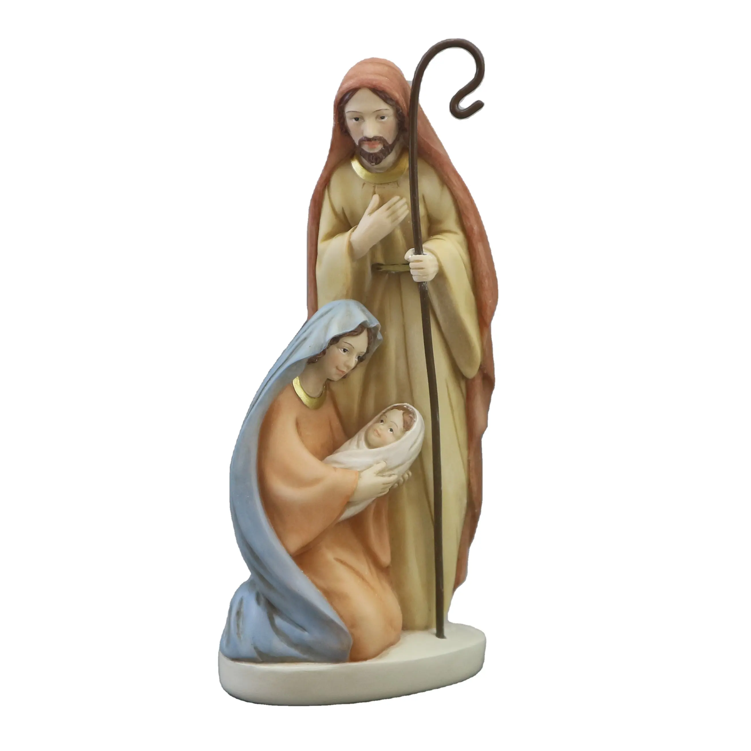 Figurines religieuses de la nativité, Statue de la saint-famille en résine pour ornement de noël, vente en gros, Offre Spéciale