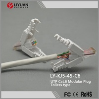 8p8c cat6 RJ45 toolless conector macho