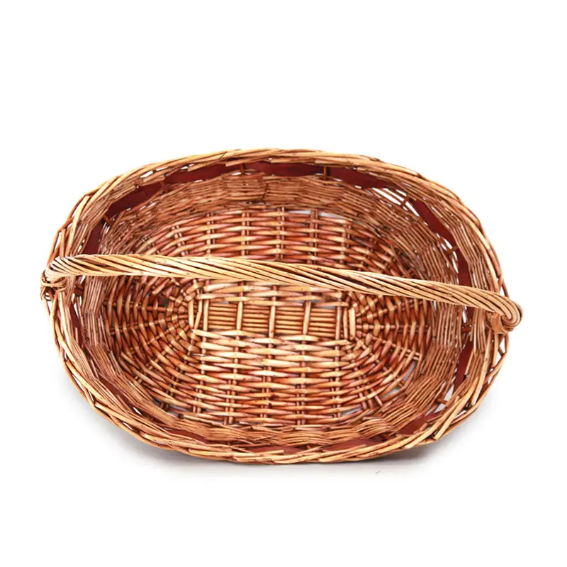 Wholesale OEM Oval willow Fruit Gift Christmas Easter Storage Woven Wicker Baskets With Handle