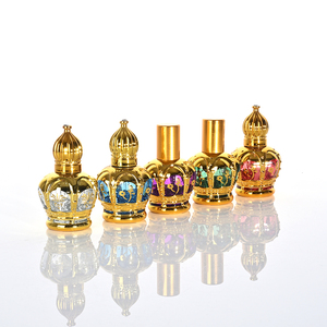 Flacon vaporisateur en verre ancien de 6 ml, forme couronne fantaisie personnalisable, pour huile de <span class=keywords><strong>parfum</strong></span> <span class=keywords><strong>Oud</strong></span> de luxe arabe, avec boîte - Product Image 3