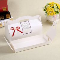Boîte d'emballage pour gâteau roulé en papier kraft alimentaire avec poignée et insert