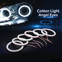 Feux décoratifs de voiture 60 mm/2,36 pouces, feux halo LED Angel Eye, adaptés aux voitures, SUV, camions, camping-cars, motos, alimentation 12 V