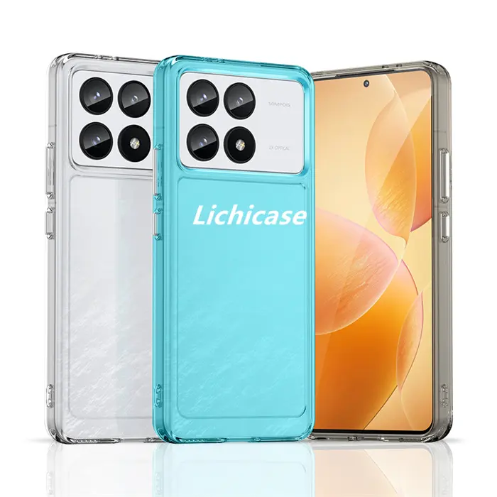 Lichicase Electroplating Button Candy Color TPU Soft Case For Redmi K70 K70Pro Simple Design Mobile Cover