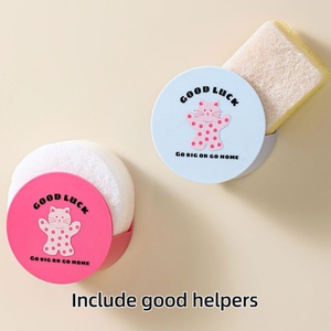 Creative Round Scrubber Holder <b>Smart</b> Kitchen Organizer for Sponges & <b>Pads</b> Keep Your Sink Area Clean & Organized - Product Image 6