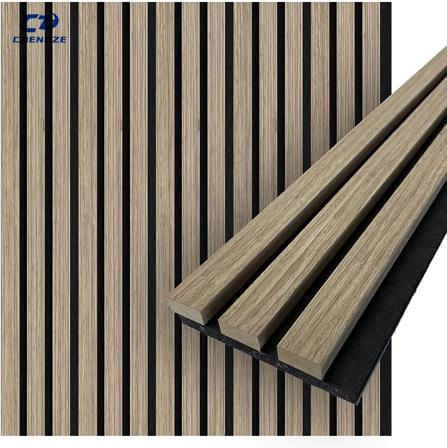 Painéis de parede acústicos de fibra de poliéster Painel canelado de madeira flexível MDF