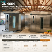 Nouveau four rotatif industriel à double chariot 64 plateaux 70 kW, machine de cuisson à convection commerciale pour le pain, grande ligne de production pour boulangerie industrielle