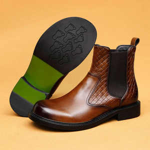 Botas de Tobillo para Hombre 2025, Nuevas, de Cuero Genuino Evergreen, Lavables, Hechas a Mano con Tecnología Goodyear, Estilo Retro, Amekaki, con Cordones - Product Image 2