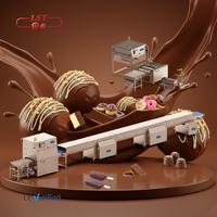 Ligne d'enrobage automatique de chocolat Machine à chocolat en gaufrette Trempe Machine de revêtement et d'enrobage