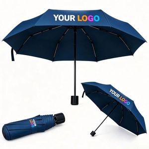 Custom Logo Manual UV Sunshade Advertising Umbrella Summer Sun Protection Three-<b>Folding</b> 8K Foldable Printed Umbrellas Wholesale - Product Image 1