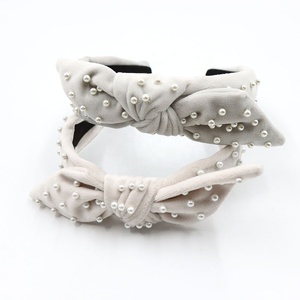 UNIQ AH004 En Gros Personnaliser Mode Perle <span class=keywords><strong>Bandeau</strong></span> Oreilles De <span class=keywords><strong>Lapin</strong></span> Cheveux Accessoires Noeud papillon Bandeaux Décoratifs - Product Image 1