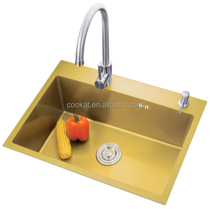 Meilleure vente de lavabos de cuisine pressés en couches ou à insérer sur le bord, bol simple avec évier à égouttoir - Product Image 1