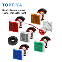 Kotak Distribusi AD16-22FVA Voltmeter Arus Ganda Indikator Digital Persegi 22mm Multi-Warna untuk Penggunaan Industri Listrik
