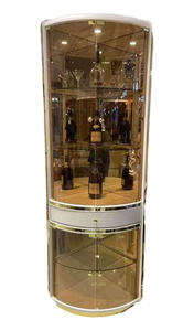 Meuble à <span class=keywords><strong>vin</strong></span> d'angle haut de gamme pour salon, rangement triangulaire en forme d'éventail avec un attrait luxueux - Product Image 2