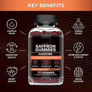Saffron Gummies | bổ sung không đường với Vitamin D2 niềm đam mê hoa <span class=keywords><strong>ST</strong></span> John là <span class=keywords><strong>wort</strong></span> & Gaba | tiêu hóa tâm trạng tích cực - Product Image 5