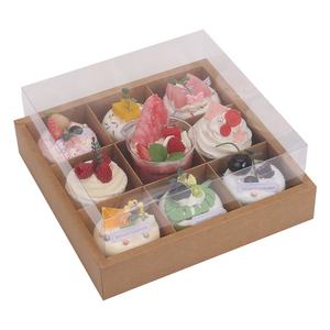Vente directe - Boîte à pique-nique en papier kraft transparent épaissi à <span class=keywords><strong>neuf</strong></span> compartiments - Emballage pour cupcakes à emporter - <span class=keywords><strong>Sushi</strong></span> - Nouilles - Product Image 6