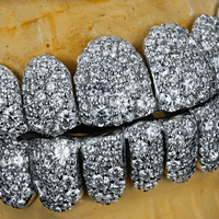 Grillz Hip Hop personnalisés faits à la main en argent sterling 925 avec moissanite VVS de différentes tailles, style Buss Down