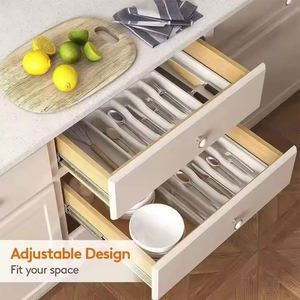 Organisateur de couverts extensible en plastique sans BPA, grand format, réglable, pour tiroir de cuisine, plateau de rangement pour ustensiles, Lifewit - Product Image 6