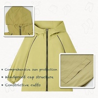 Veste de sport imperméable d'extérieur avec capuche, col montant et fermeture éclair double, logo frontal, coupe-vent