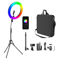 Anillo de luz de relleno LED 18 pulgadas multicolor RGB anillo de luz suave teléfono disponible transmisión en vivo vídeo TikTok YuTube