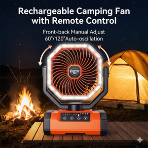 Ventilateur de camping rechargeable HY-8705B OEM/ODM 16000mAh avec lumière de nuit, batterie externe, moteur sans balais, faible bruit, <span class=keywords><strong>4</strong></span> vitesses, pour usage extérieur - Product Image 3
