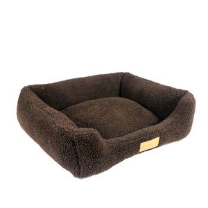 Fabricante al por mayor de lujo cama para perros cálida suave rectángulo de lana de cordero cama para mascotas con patrón impreso - Product Image 2
