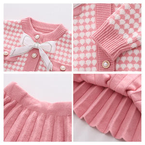 Nuovo Stile 2026 Completo <span class=keywords><strong>Estivo</strong></span>-Autunnale in Maglia Due Pezzi Set di <span class=keywords><strong>Abbigliamento</strong></span> per Bambine Vestito e Gonna per Bambine - Product Image 3