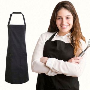 Custom Print Polyester Cotton Chef Apron Blank Unisex Adjustable <b>Bib</b> Apron With 2 Roomy Pockets - Product Image 5
