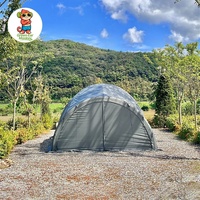 Grande tente tunnel gonflable de camping, double couche, coton épaissi, imperméable, familiale, quatre saisons, écologique