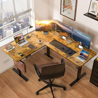 Double moteur moderne de luxe 3 jambes Table d'angle debout électrique en forme de L bureau exécutif ergonomique réglable en hauteur